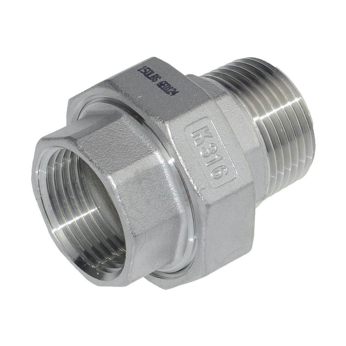 Edelstahl Verschraubung IG x AG 2 Zoll flach dichtend