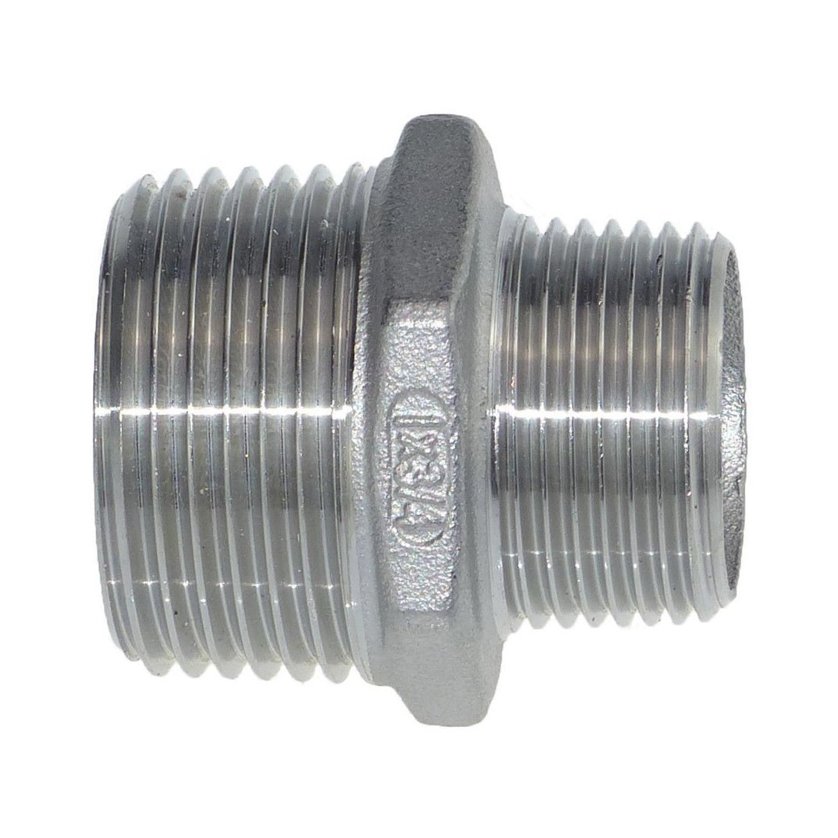 Edelstahl Reduziernippel 1 x 1/2 Zoll