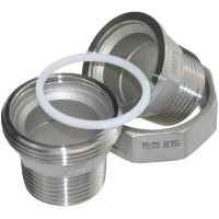 Edelstahl Verschraubung Aussengewinde 3/4 Zoll flach...