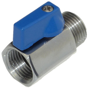 Edelstahl Mini Kugelhahn Innen- x Aussengewinde 1/4 Zoll