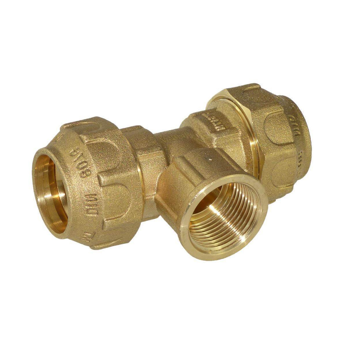 PE Messing T-Stück Innengewinde 63 mm x 2 Zoll