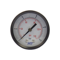 Manometer 50 mm hinten 0 - 10 bar