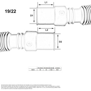 Spiral Ablaufschlauch ausziehbar 19/22mm (120 - 400cm)