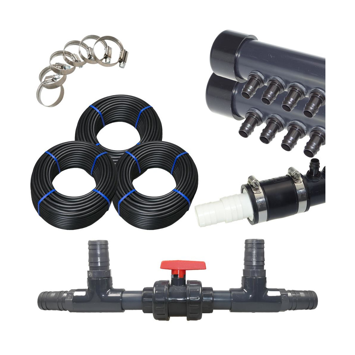 Poolheizung Komplettset 32 mm mit 300 Meter Absorber