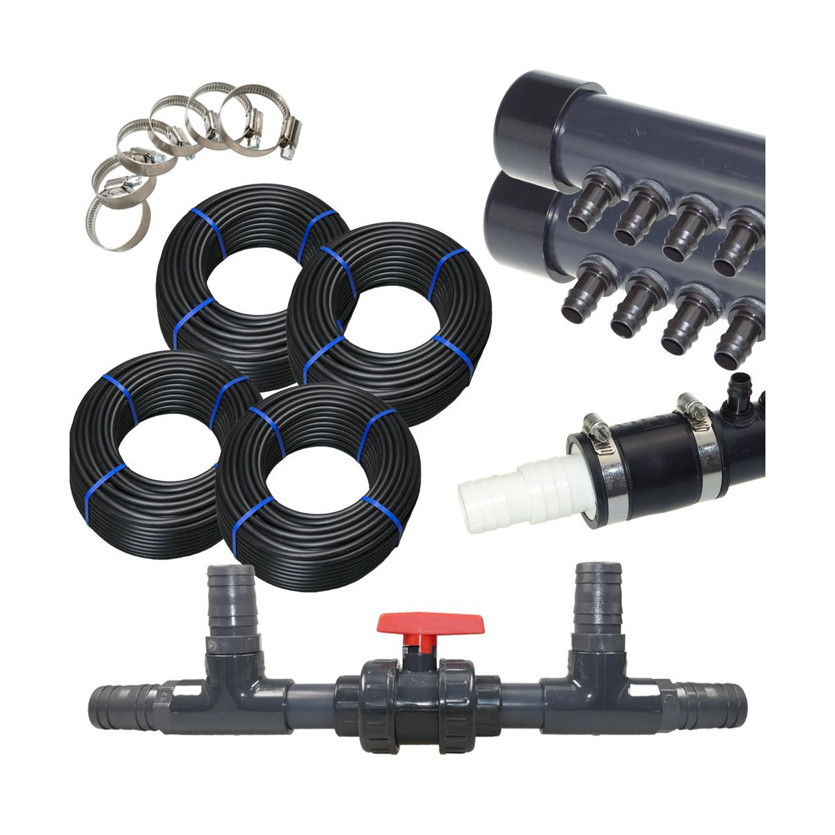 Poolheizung Komplettset 32 mm mit 400 Meter Absorber