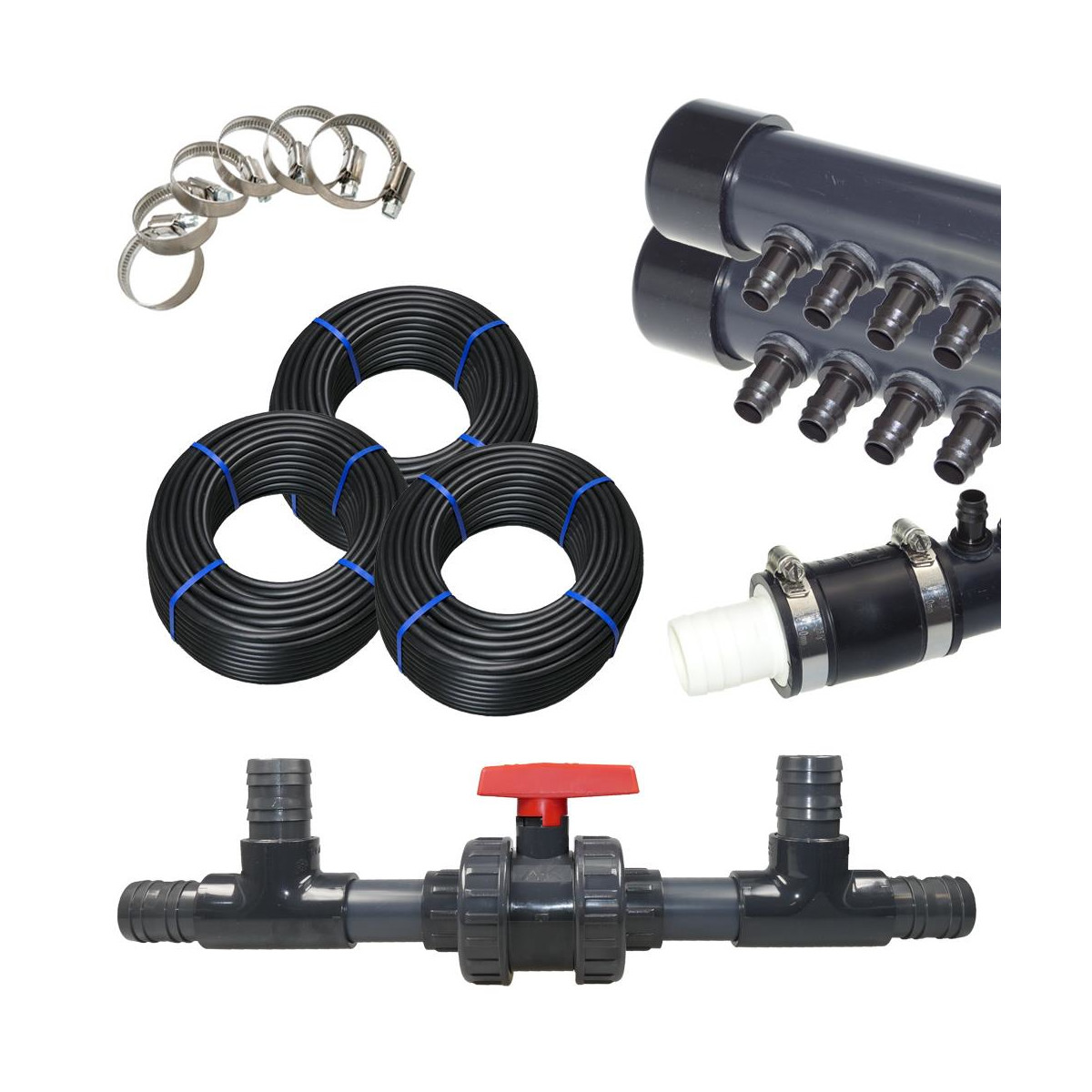 Poolheizung Komplettset 38 mm mit 300 Meter Absorber
