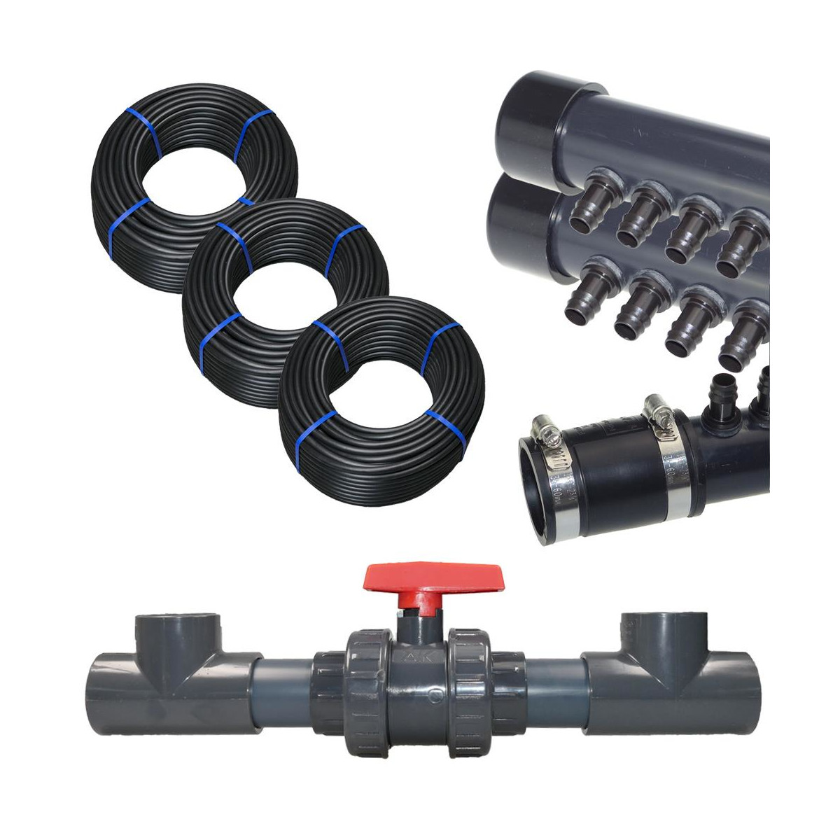 Poolheizung Komplettset 50 mm mit 300 Meter Absorber
