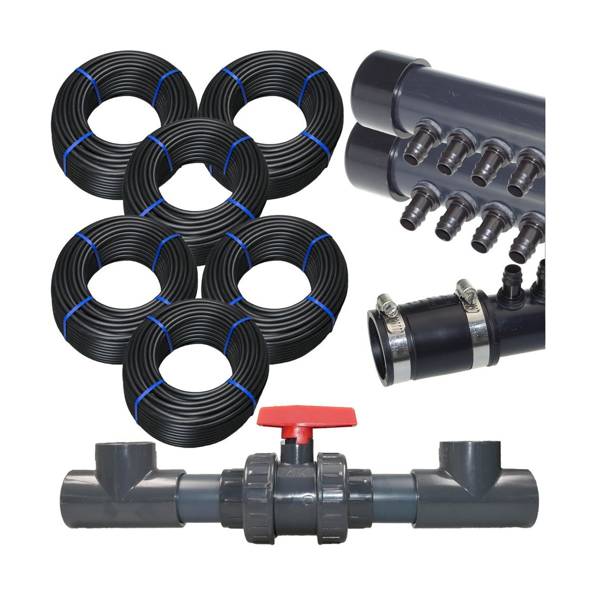 Poolheizung Komplettset 50 mm mit 600 Meter Absorber