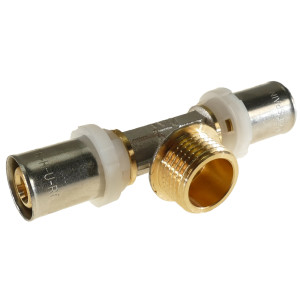 PEX Press T-Stück 90° AG Verbundrohrfitting