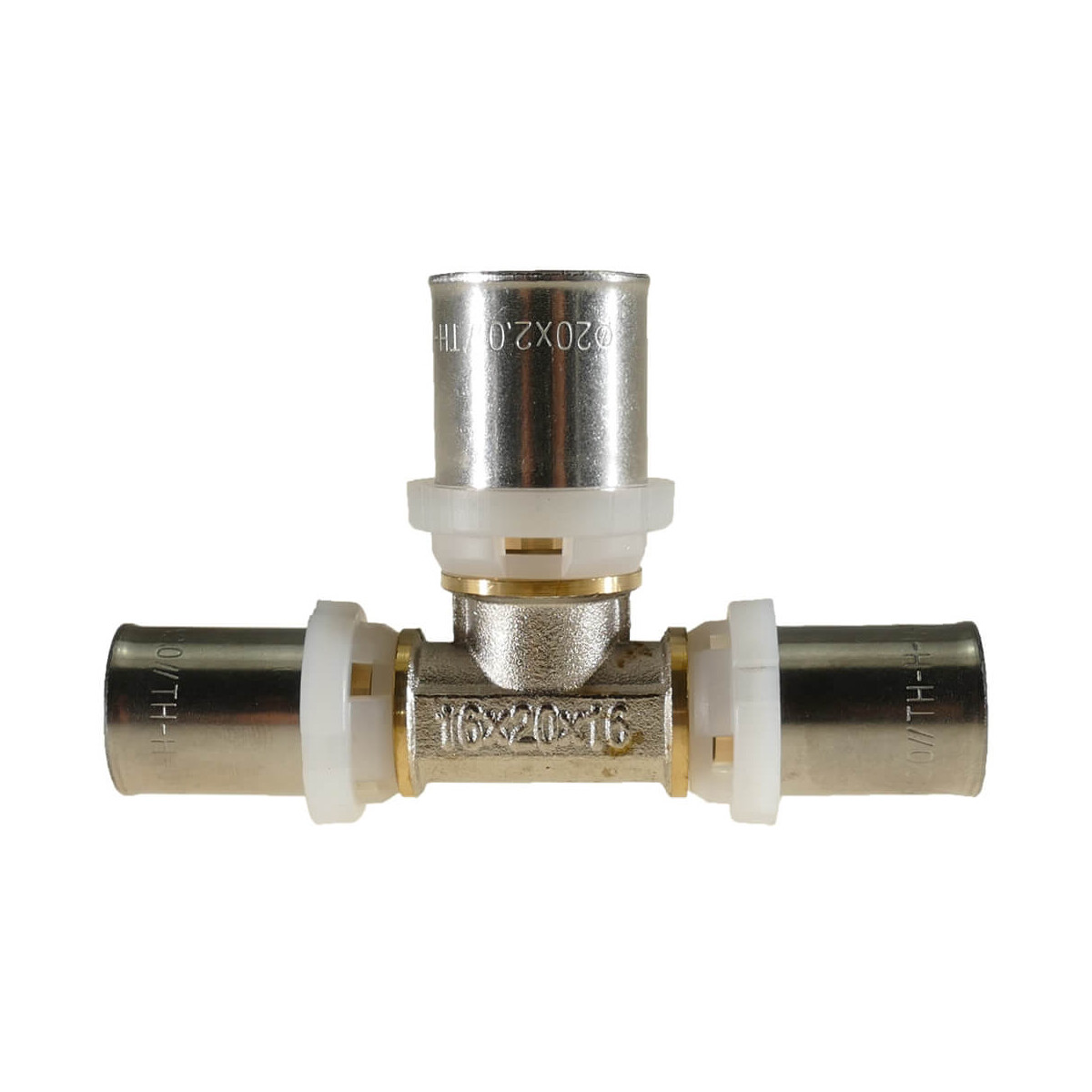 PEX Press T-Stück 90° reduziert 20x16x20