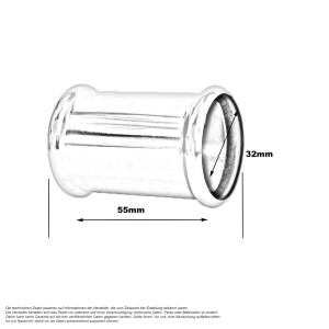 MS Doppelmuffe, verchromt mit 2 O-Ringen