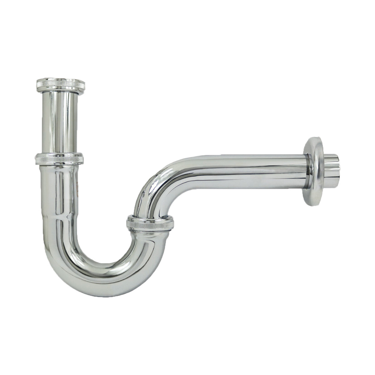 Röhrengeruchverschluss mit Rosette, Edelstahl verchromt