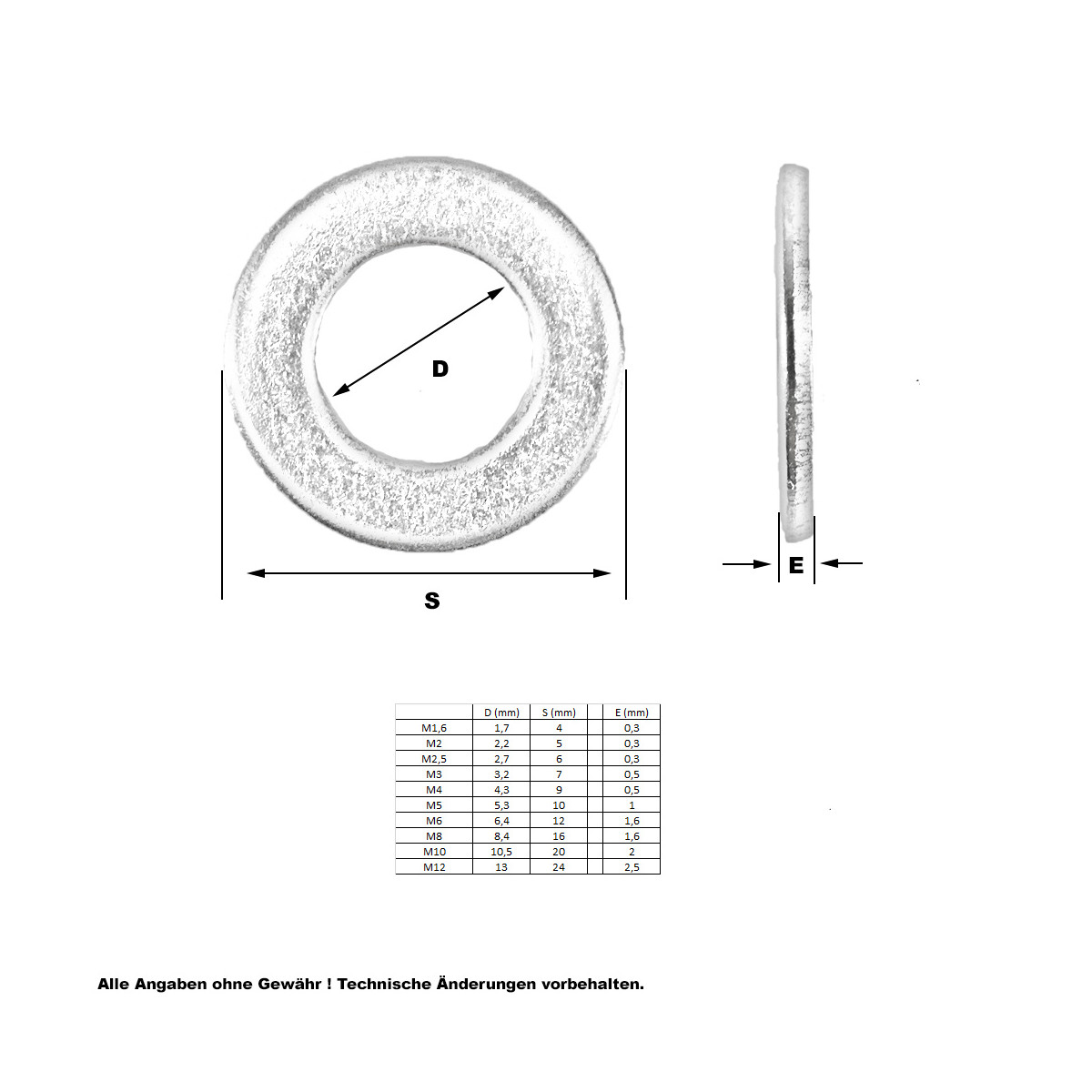 Beilagscheiben Unterlagscheiben - DIN 125 aus Stahl galv D2D verzinkt Größe: M4 VPE: 10 Stück Innen: 4,3 mm Unterlegscheiben Form A