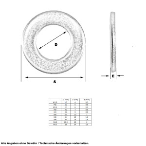 Unterlegscheibe für M6 (A2 - DIN 125A), 0,05 €