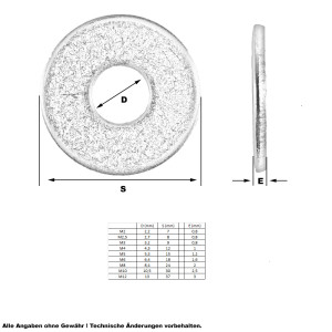 Unterlegscheibe für M8 (A2 - DIN 9021), 0,12 €