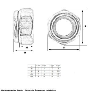 10 Stk. Sechskantmutter M5 (A2 - DIN 985)