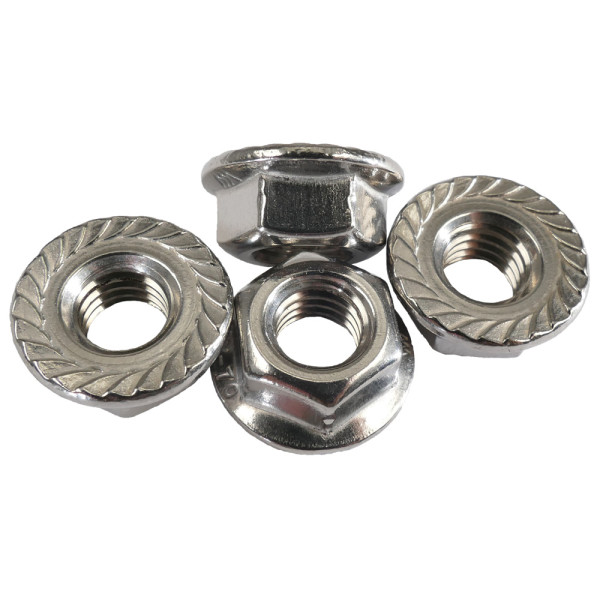 Flanschmutter Mutter 50 STK M3 Sechskantmuttern mit Flansch und Sperrverzahnung M3 Edelstahl A2 DIN 6923