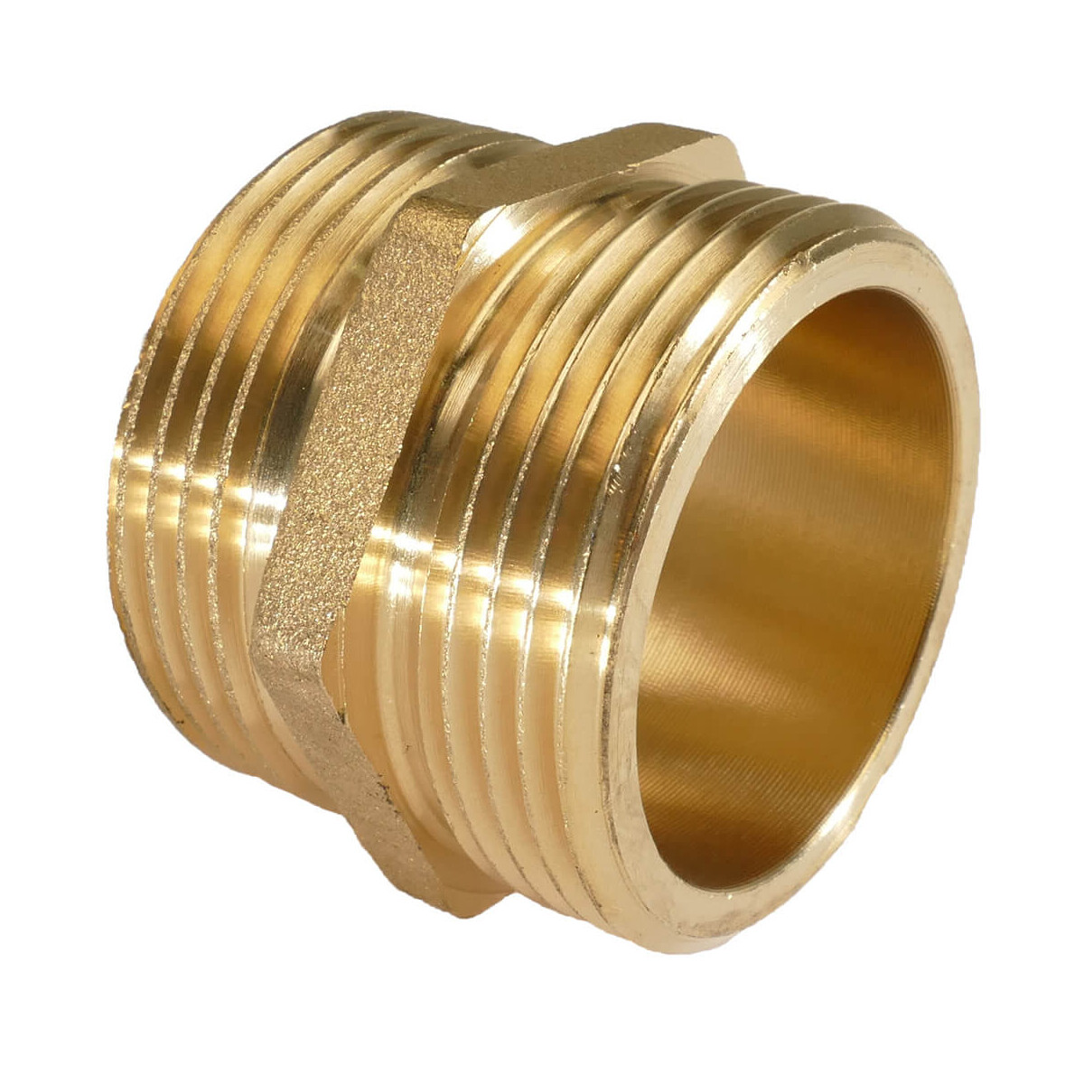 Messing Doppelnippel flachdichtend 2 Zoll