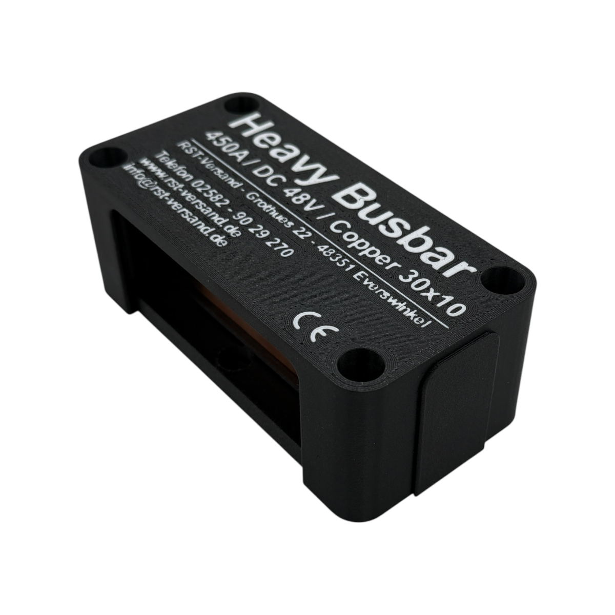 Heavy Busbar 4-fach schwarz - 450A - M8