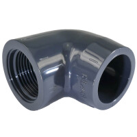 PVC Winkel 90 Grad Klebmuffe x IG 16 mm x 3/8 Zoll