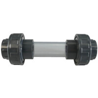 PVC Schauglas Verschraubung Klebemuffe 63 mm