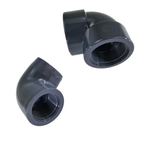 PVC Winkel 90 Grad Klebmuffe x Innengewinde