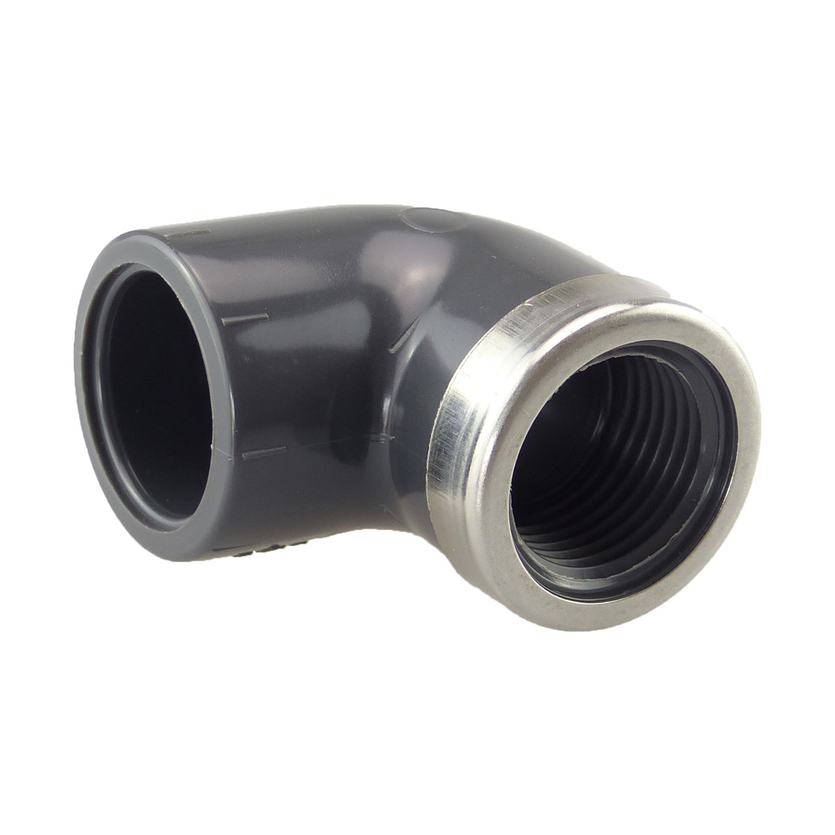 PVC Winkel 90 Grad Klebmuffe x IG VA 25 mm x 3/4 Zoll
