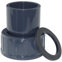 PVC Kupplung 2/3 mit Gummiring 32 mm x 1 Zoll IG
