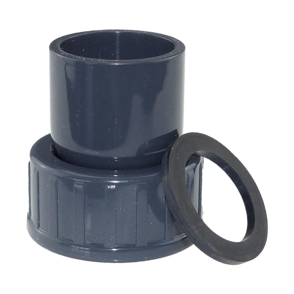 PVC Kupplung 2/3 mit Gummiring 50 mm x 2 Zoll IG