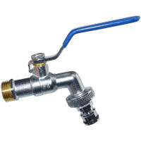 Messing Auslaufhahn 1 Zoll Klick (leichte Ausführung)