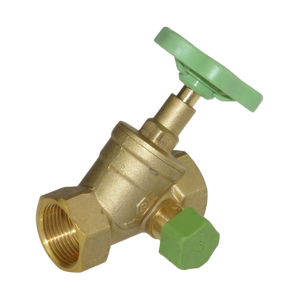 Messing Schrägsitzventil Handrad mit Entleerung 1 Zoll