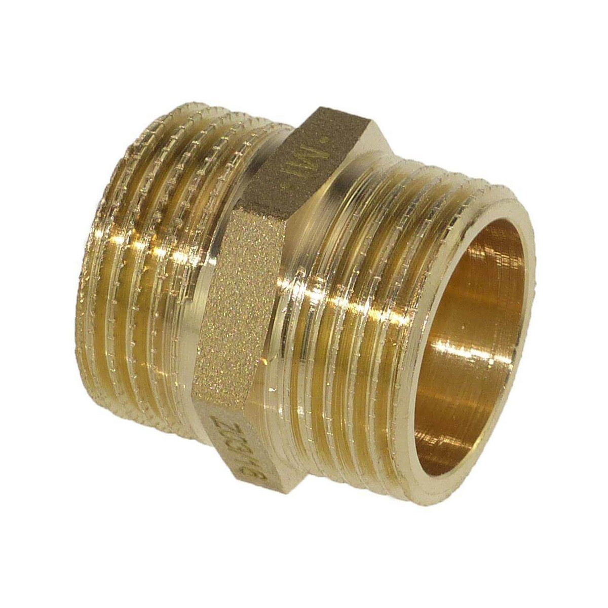 Messing Doppelnippel 1/2 Zoll