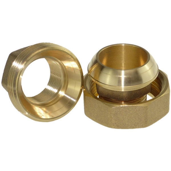 2x Messing Verschraubung G3/4 AG X IG - Durchgangsfitting Mit Dichtung Warm/Kaltwasser